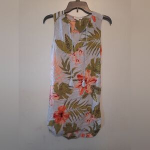 beachlunchlounge pullover tropical floral print dress XS